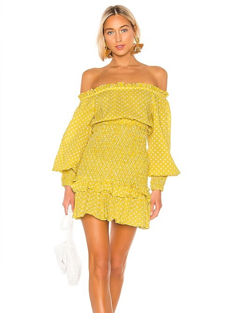 NWT Alexis Marilena Dress in Yellow Dot